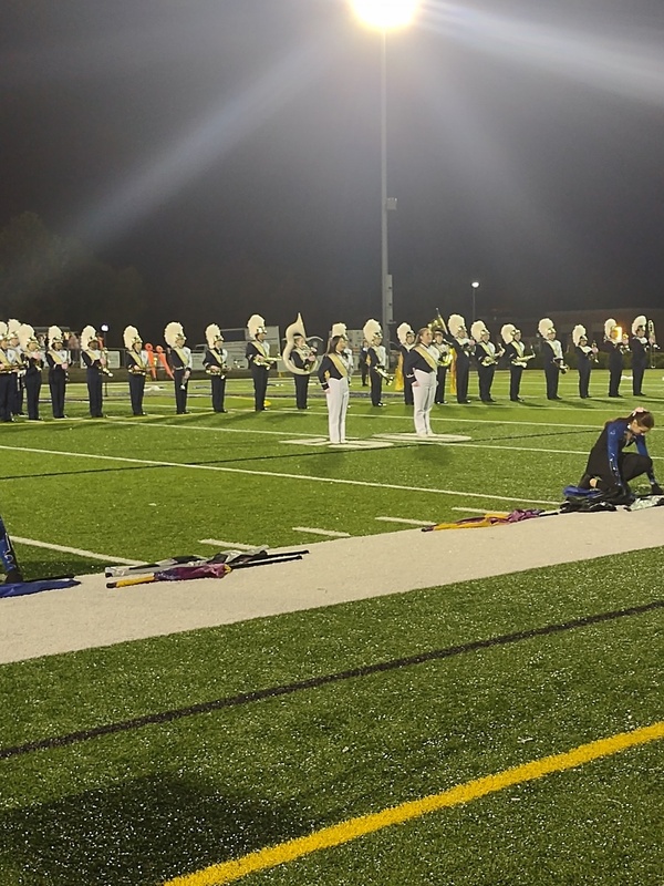 HVHS Marching Band preforming during halftime.