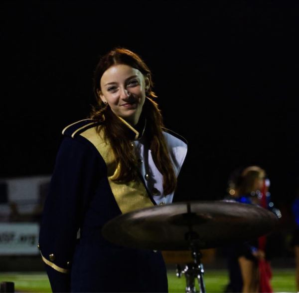Halftime performance with the band pit. Isabella Shellnutt (11).