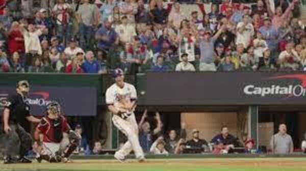 Corey Seager hitting one of many home runs in the World series games.