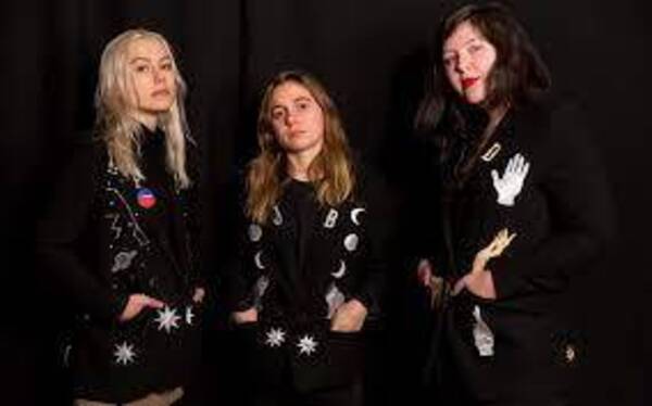 Phoebe Bridgers, Julien Baker, and Lucy Dacus, the members of Boygenius, looking fresh in black!