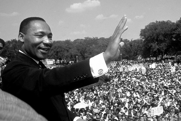 Martin Luther King Jr. delivering his speech, I Have a Dream.
