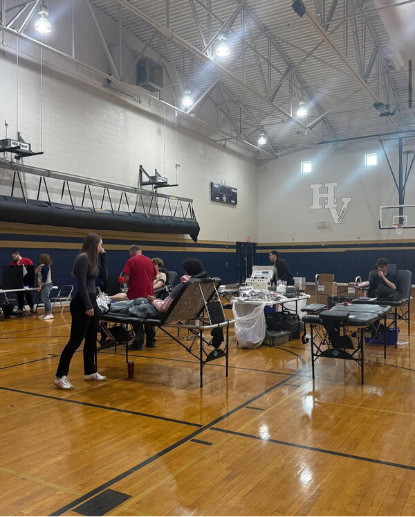 Students participating in the Blood Drive