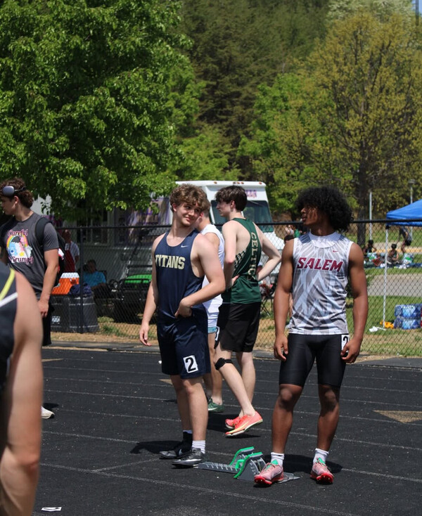 Junior Trent Martian about to take on the boys 200m at the Titan Track Classic! 