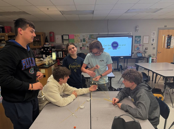 Students in Engineering Club from the previous year's Club Day. 