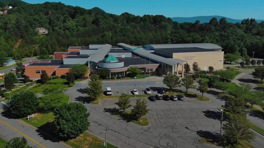 An aerial shot of Hidden Valley High School