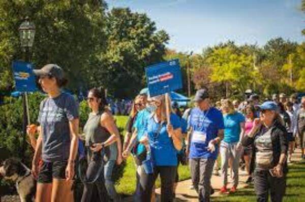 Gathering of people for the out of darkness walk