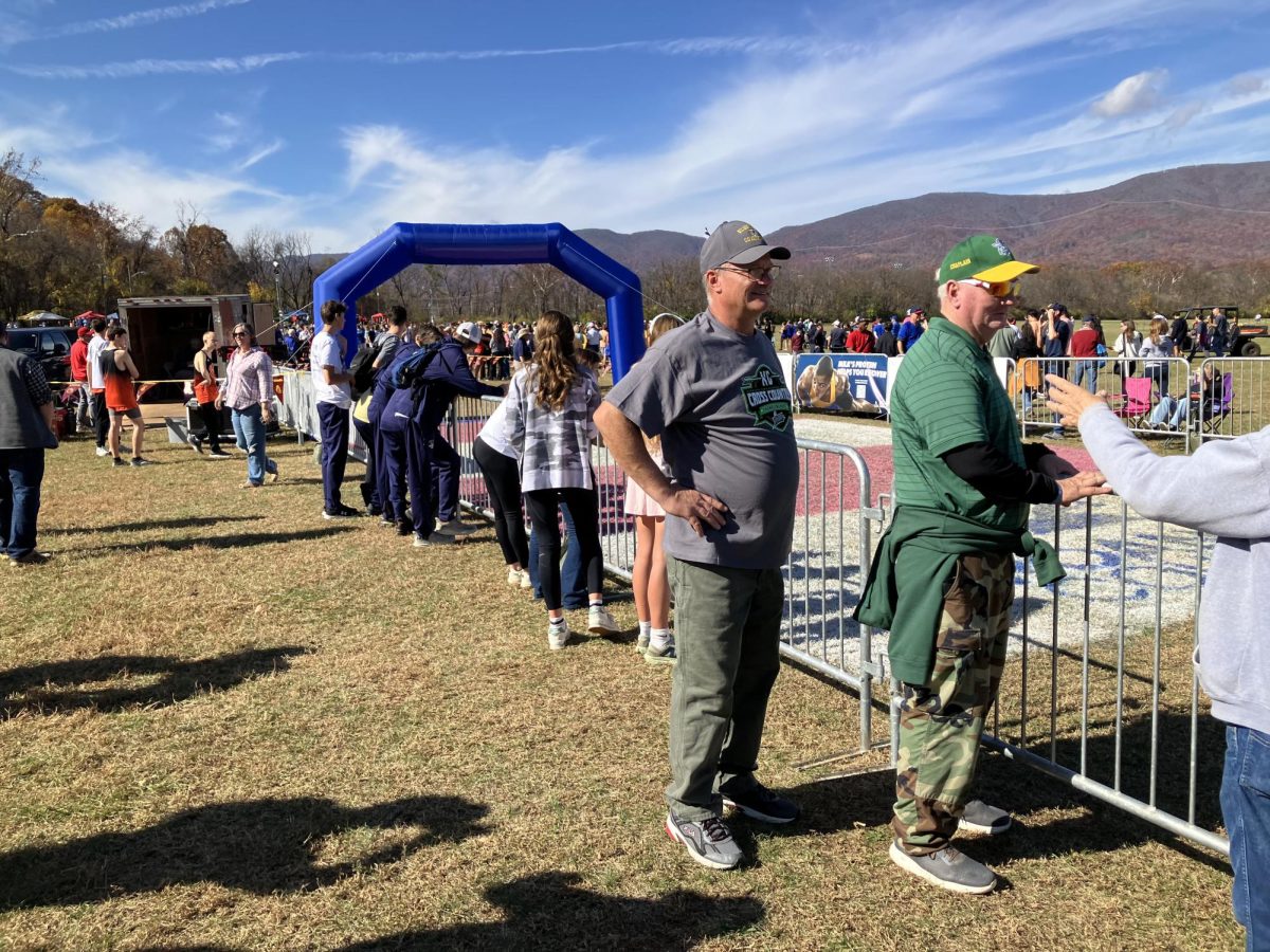 An image from Cross Country State Finals at Green Hill Park, Salem, at the finish line.