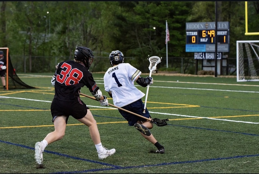 Captain Jake Janiga on the lacrosse field
